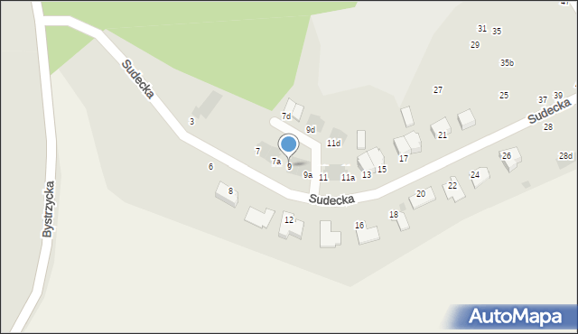 Świdnica, Sudecka, 9, mapa Świdnicy