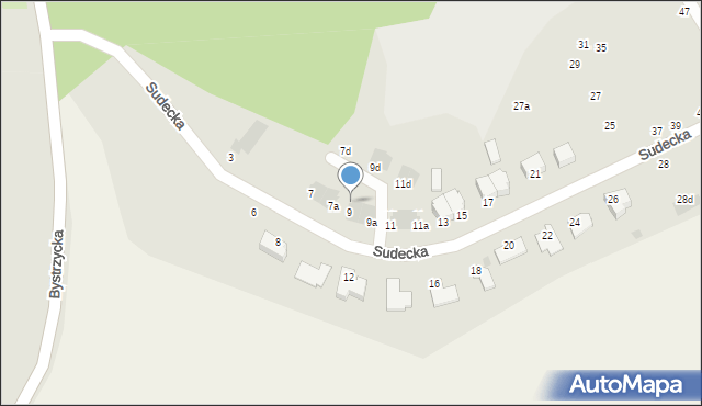 Świdnica, Sudecka, 9b, mapa Świdnicy