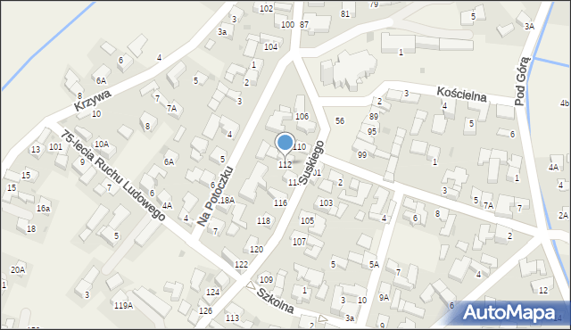 Szaflary, Suskiego Augustyna, 112, mapa Szaflary