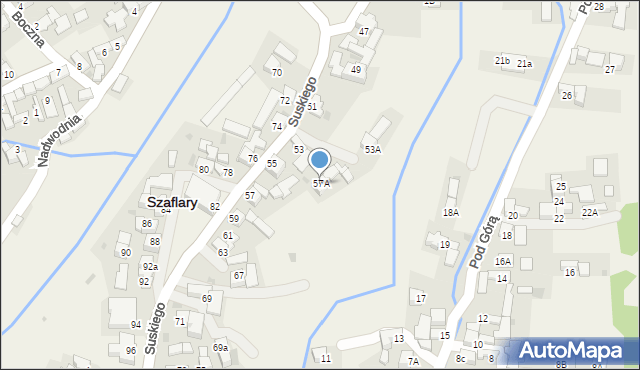Szaflary, Suskiego Augustyna, 57A, mapa Szaflary