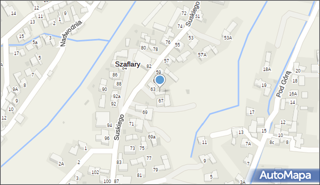 Szaflary, Suskiego Augustyna, 65, mapa Szaflary