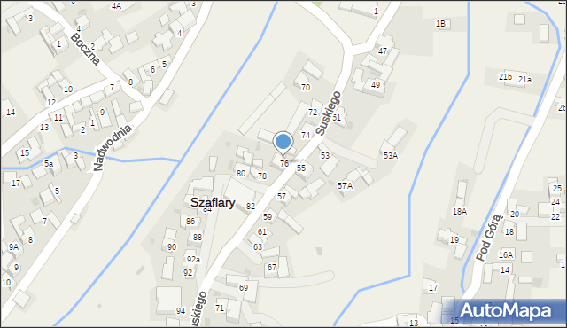 Szaflary, Suskiego Augustyna, 76, mapa Szaflary