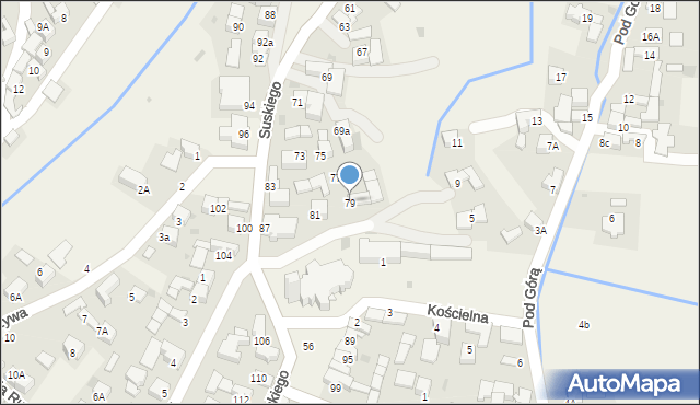 Szaflary, Suskiego Augustyna, 79, mapa Szaflary
