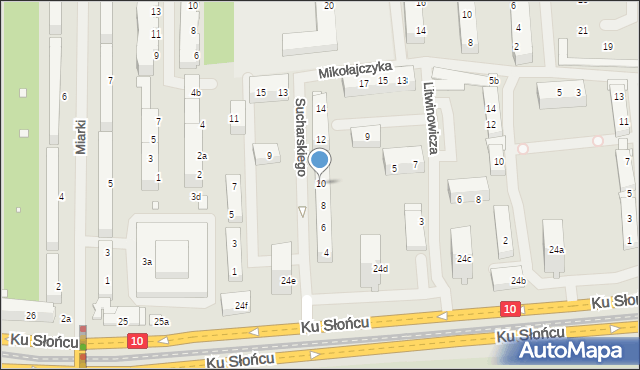 Szczecin, Sucharskiego Henryka, mjr., 10, mapa Szczecina