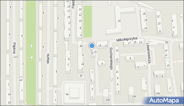 Szczecin, Sucharskiego Henryka, mjr., 11, mapa Szczecina