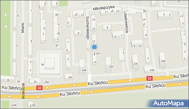 Szczecin, Sucharskiego Henryka, mjr., 6, mapa Szczecina