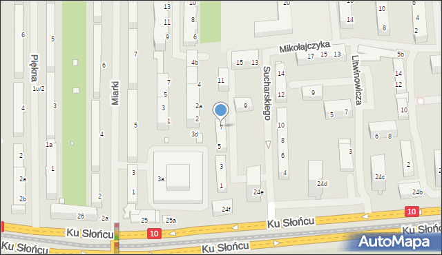 Szczecin, Sucharskiego Henryka, mjr., 7, mapa Szczecina