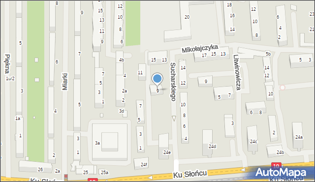 Szczecin, Sucharskiego Henryka, mjr., 9, mapa Szczecina