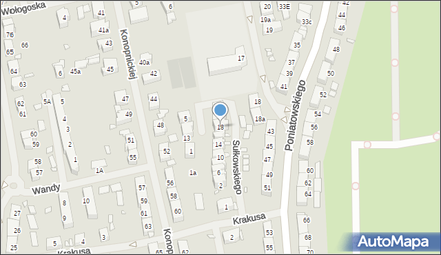 Szczecin, Sułkowskiego Józefa, 18, mapa Szczecina