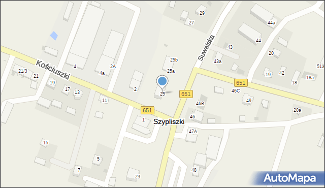 Szypliszki, Suwalska, 25, mapa Szypliszki