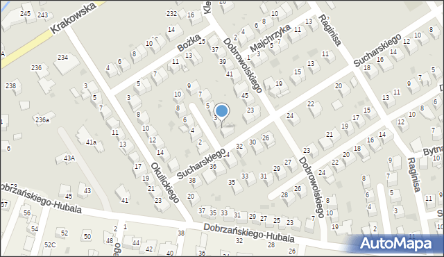 Tarnów, Sucharskiego Henryka, mjr., 25, mapa Tarnów