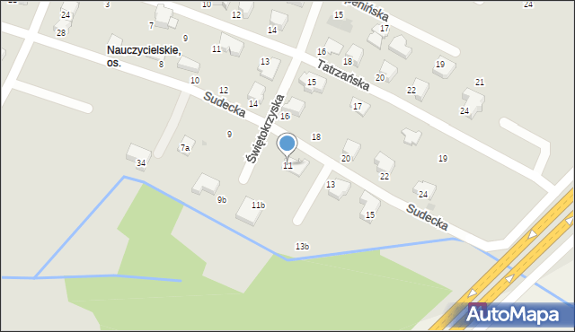 Tarnów, Sudecka, 11, mapa Tarnów