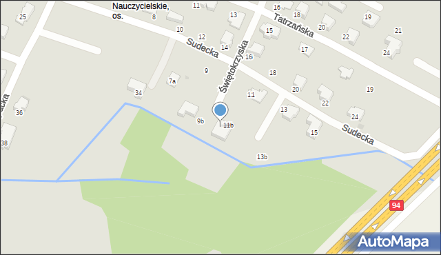Tarnów, Sudecka, 9a, mapa Tarnów