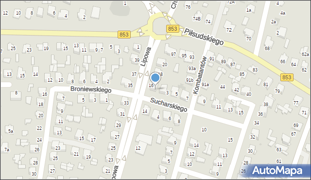 Tomaszów Lubelski, Sucharskiego Henryka, mjr., 1, mapa Tomaszów Lubelski