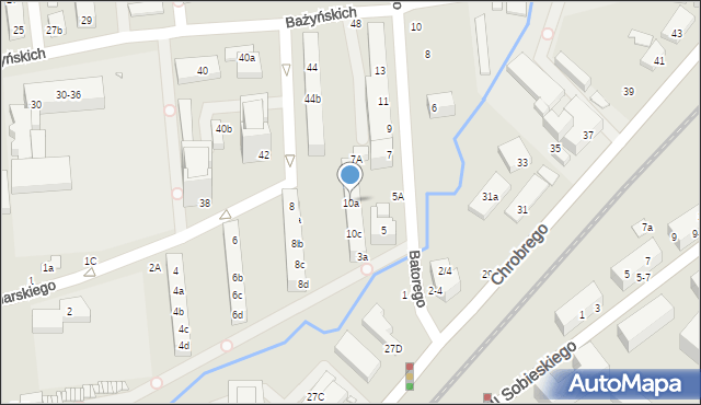 Toruń, Sucharskiego Henryka, mjr., 10a, mapa Torunia