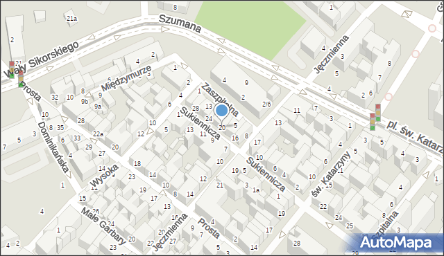 Toruń, Sukiennicza, 20, mapa Torunia