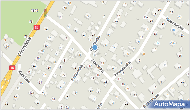 Toruń, Suwalska, 11, mapa Torunia