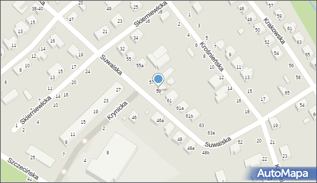 Toruń, Suwalska, 59, mapa Torunia