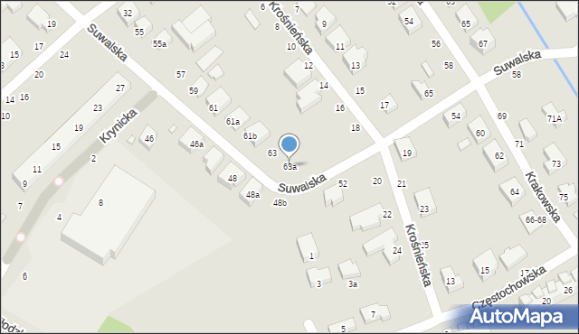 Toruń, Suwalska, 63a, mapa Torunia