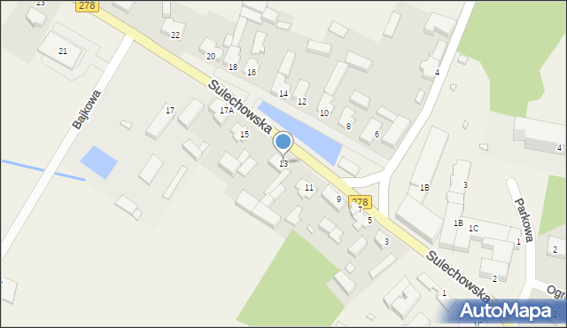 Trzebiechów, Sulechowska, 13, mapa Trzebiechów