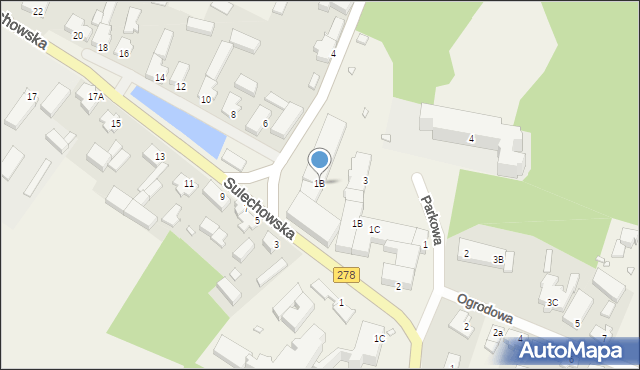 Trzebiechów, Sulechowska, 1B, mapa Trzebiechów
