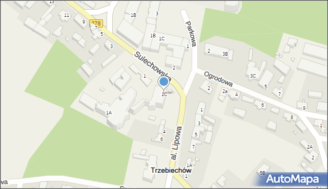 Trzebiechów, Sulechowska, 1C, mapa Trzebiechów