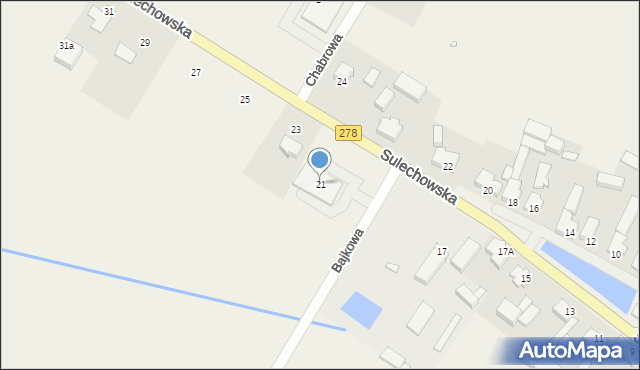 Trzebiechów, Sulechowska, 21, mapa Trzebiechów