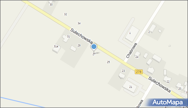 Trzebiechów, Sulechowska, 27, mapa Trzebiechów