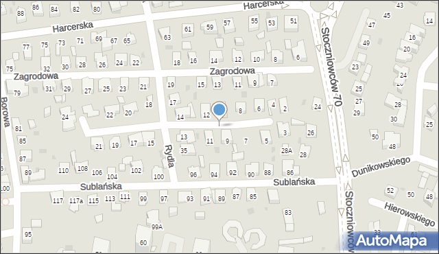 Tychy, Sublańska, 93a, mapa Tychów