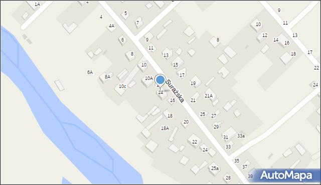 Uhowo, Surażska, 14, mapa Uhowo