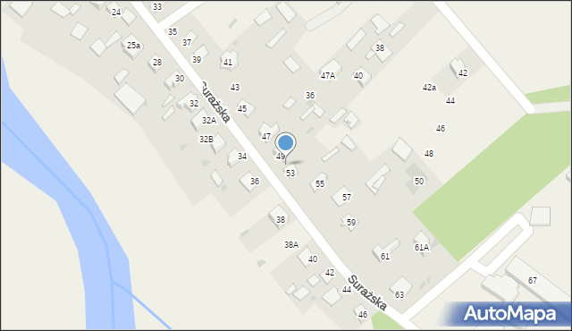 Uhowo, Surażska, 51, mapa Uhowo