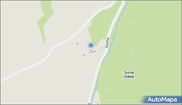 Ustroń, Sucha, 7, mapa Ustroń