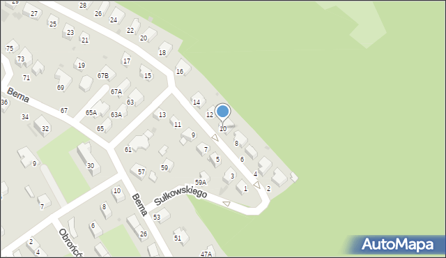 Wałbrzych, Sułkowskiego Józefa, 10, mapa Wałbrzycha