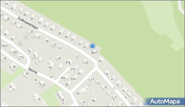 Wałbrzych, Sułkowskiego Józefa, 18, mapa Wałbrzycha