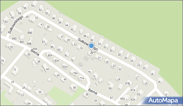 Wałbrzych, Sułkowskiego Józefa, 29, mapa Wałbrzycha