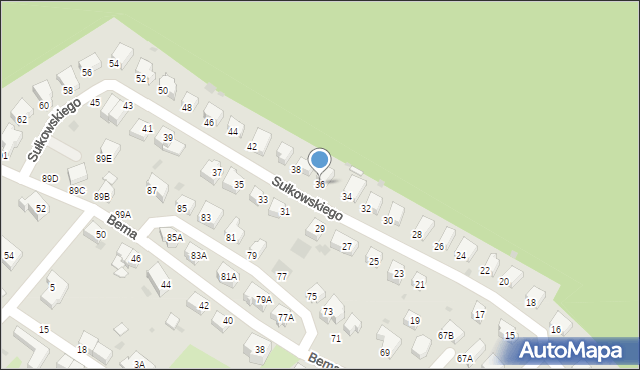 Wałbrzych, Sułkowskiego Józefa, 36, mapa Wałbrzycha