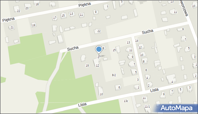 Waliły-Stacja, Sucha, 17, mapa Waliły-Stacja