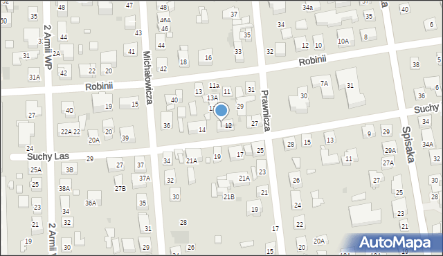 Warszawa, Suchy Las, 12A, mapa Warszawy