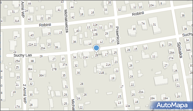 Warszawa, Suchy Las, 19, mapa Warszawy