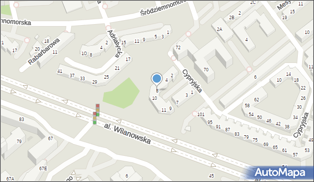 Warszawa, Sueska, 8, mapa Warszawy