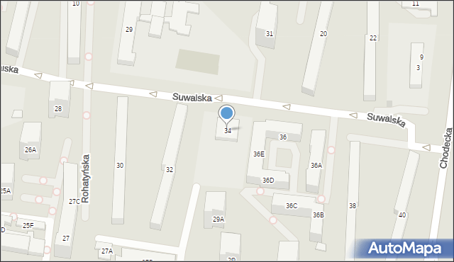 Warszawa, Suwalska, 34, mapa Warszawy