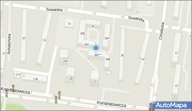 Warszawa, Suwalska, 36C, mapa Warszawy