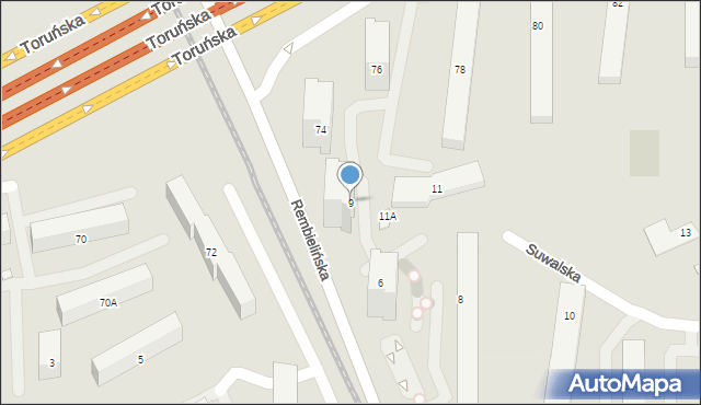 Warszawa, Suwalska, 9, mapa Warszawy