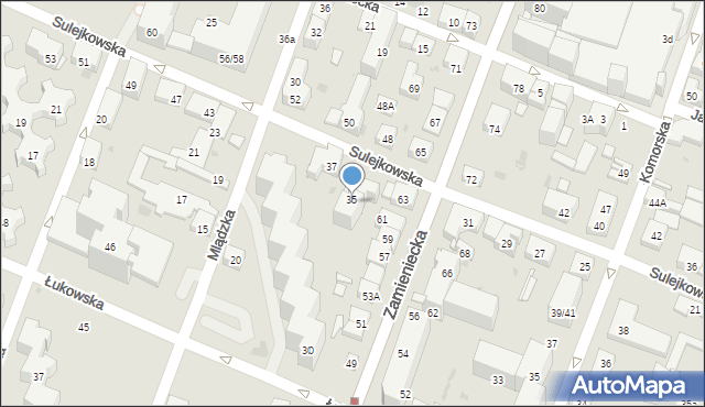 Warszawa, Sulejkowska, 35, mapa Warszawy