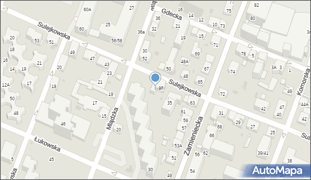 Warszawa, Sulejkowska, 39, mapa Warszawy