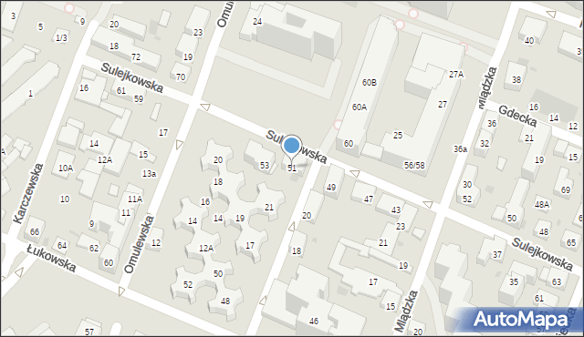Warszawa, Sulejkowska, 51, mapa Warszawy