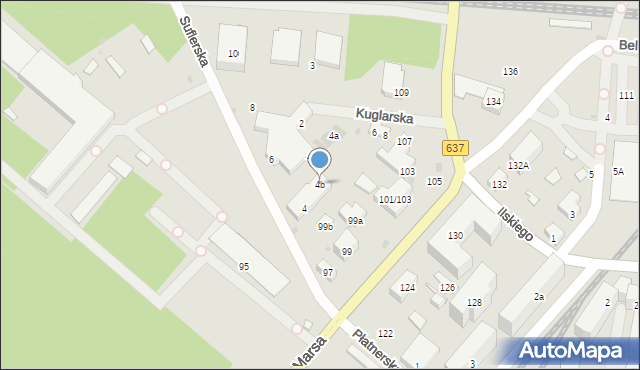 Warszawa, Suflerska, 4b, mapa Warszawy