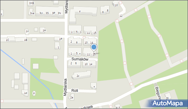 Warszawa, Sumaków, 15, mapa Warszawy