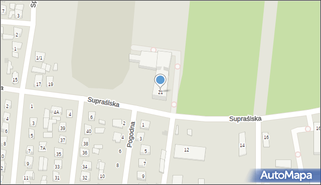 Wasilków, Supraślska, 21, mapa Wasilków