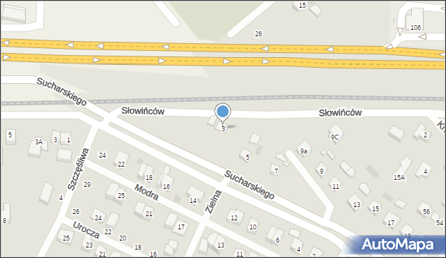 Wejherowo, Sucharskiego Henryka, mjr., 3, mapa Wejherowo